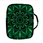 Cannabis Leaf Mandala Print Front Pocket Bible Bag