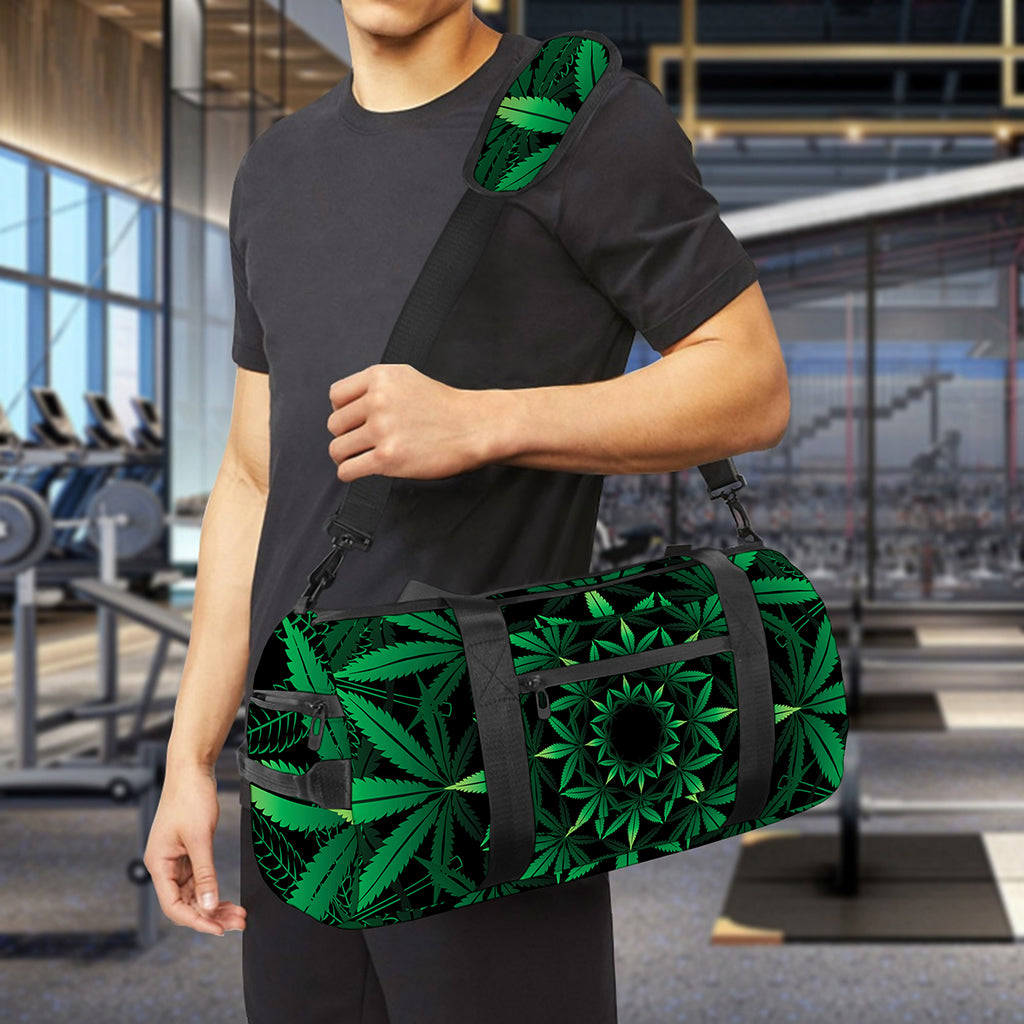 Cannabis Leaf Mandala Print Gym Bag