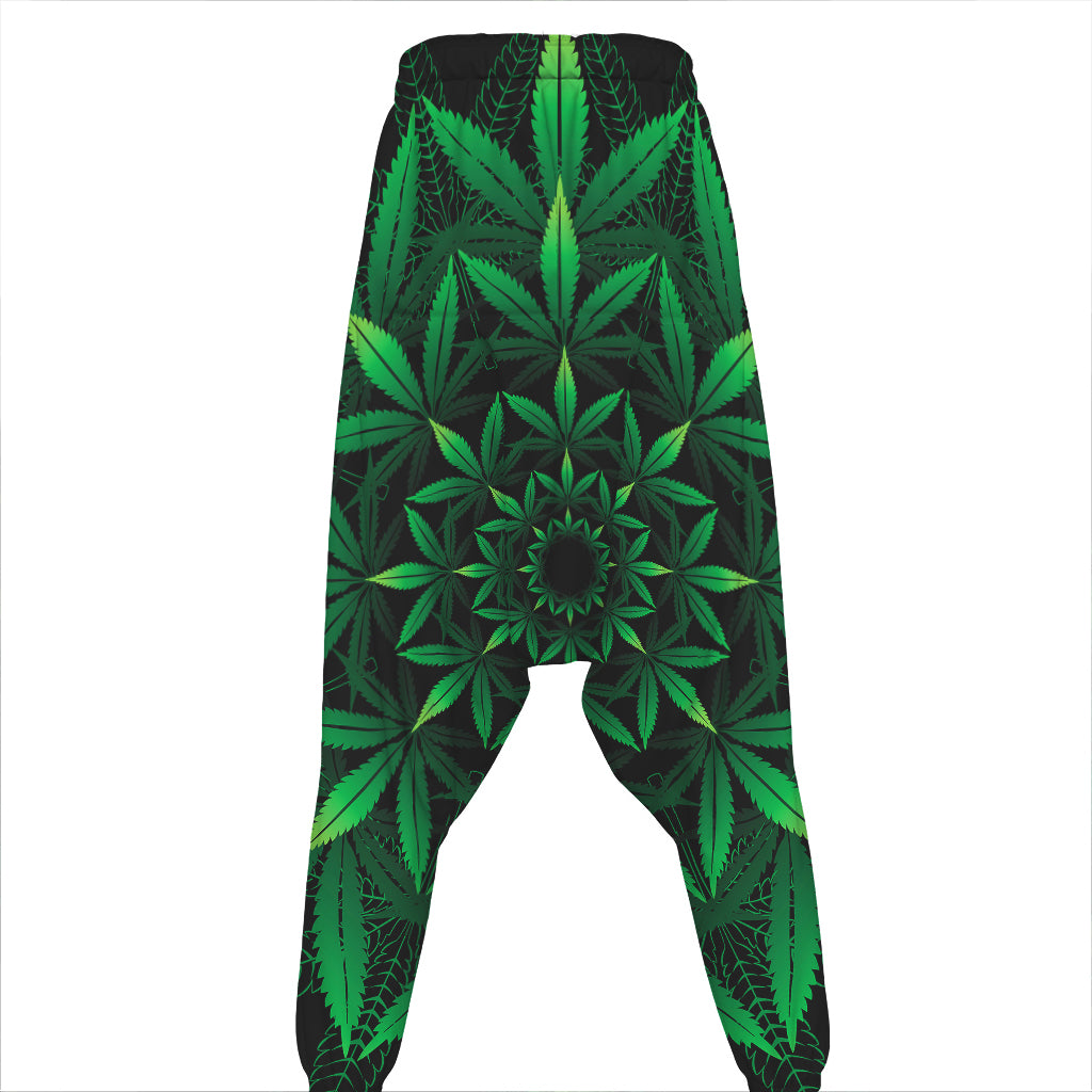 Cannabis Leaf Mandala Print Hammer Pants