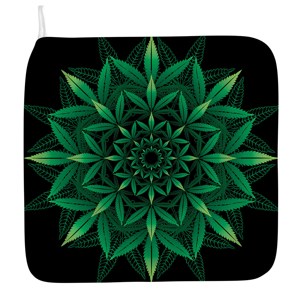 Cannabis Leaf Mandala Print Hand Towel