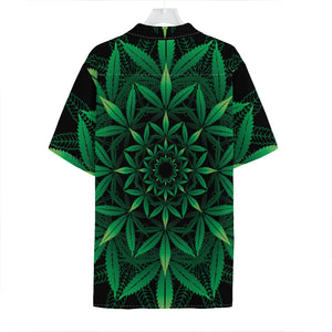 Cannabis Leaf Mandala Print Hawaiian Shirt