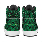 Cannabis Leaf Mandala Print High Top Leather Sneakers