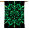 Cannabis Leaf Mandala Print House Flag