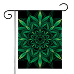 Cannabis Leaf Mandala Print House Flag