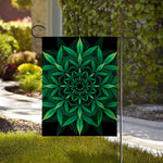 Cannabis Leaf Mandala Print House Flag