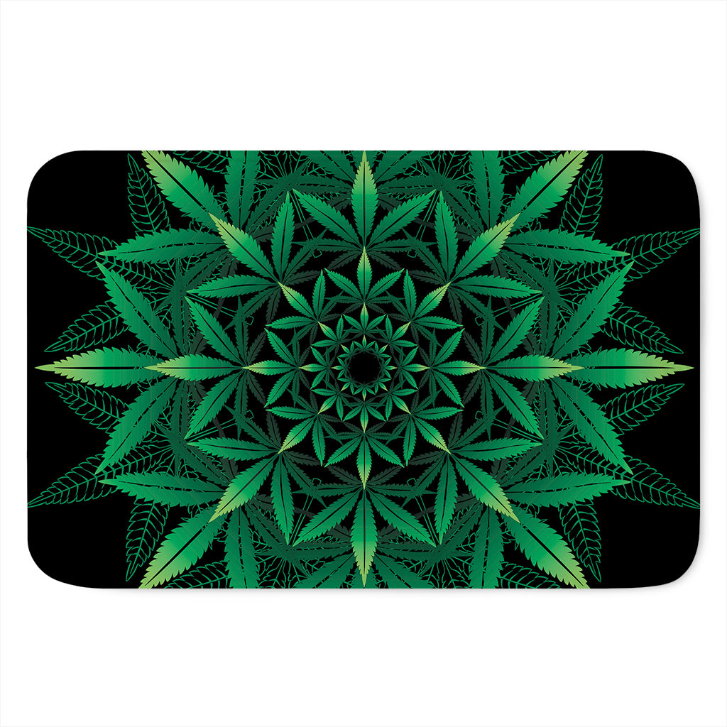 Cannabis Leaf Mandala Print Indoor Door Mat