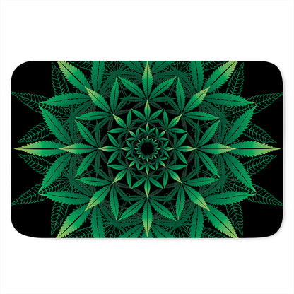 Cannabis Leaf Mandala Print Indoor Door Mat