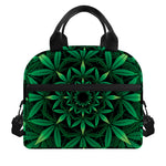 Cannabis Leaf Mandala Print Insulated Lunch Bag