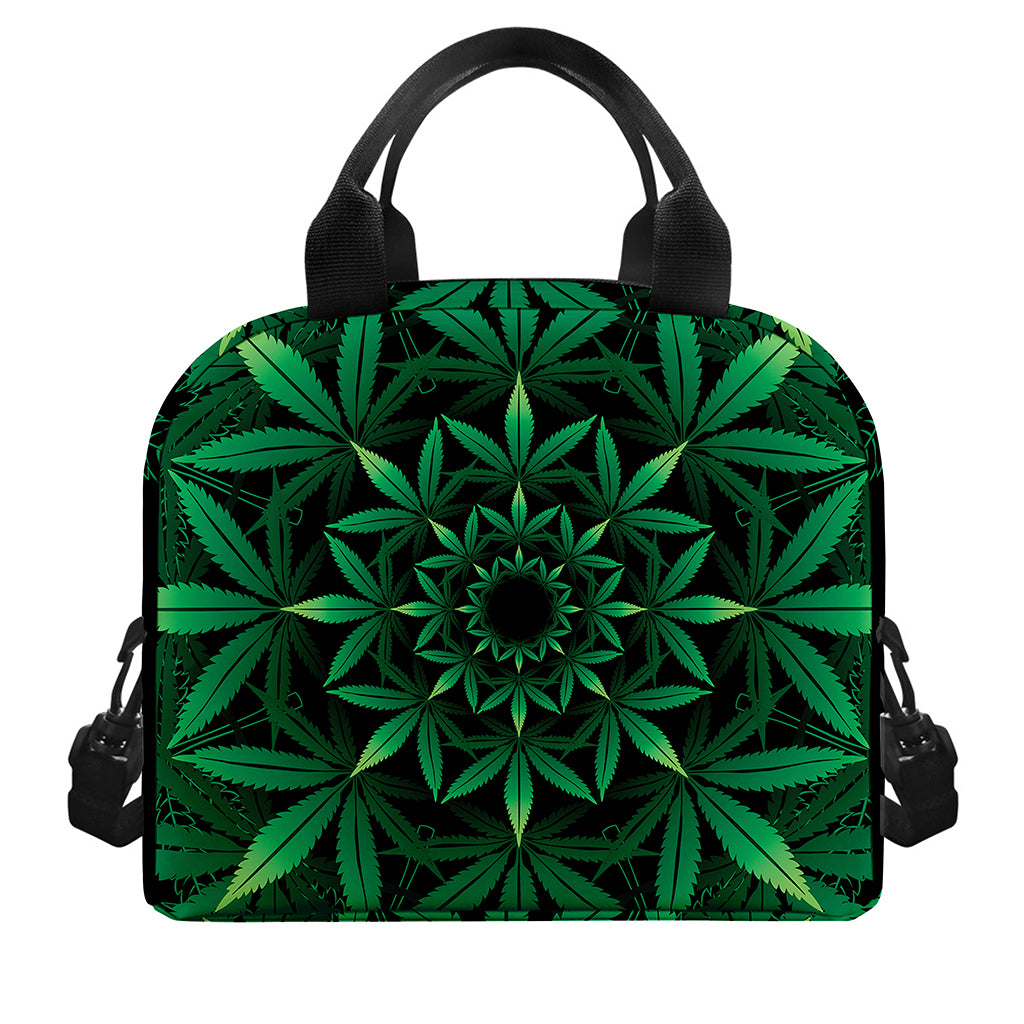 Cannabis Leaf Mandala Print Insulated Lunch Bag