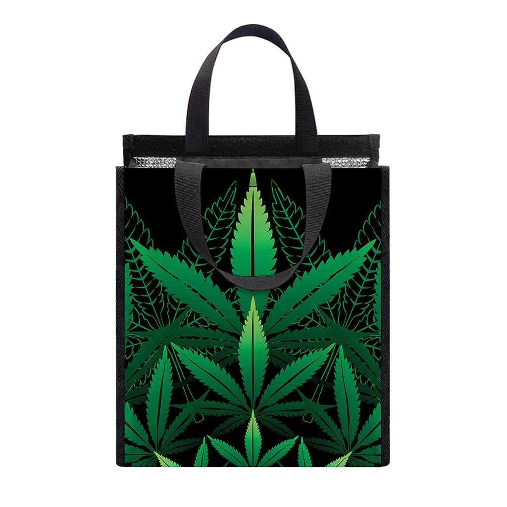 Cannabis Leaf Mandala Print Insulated Lunch Tote