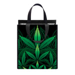 Cannabis Leaf Mandala Print Insulated Lunch Tote
