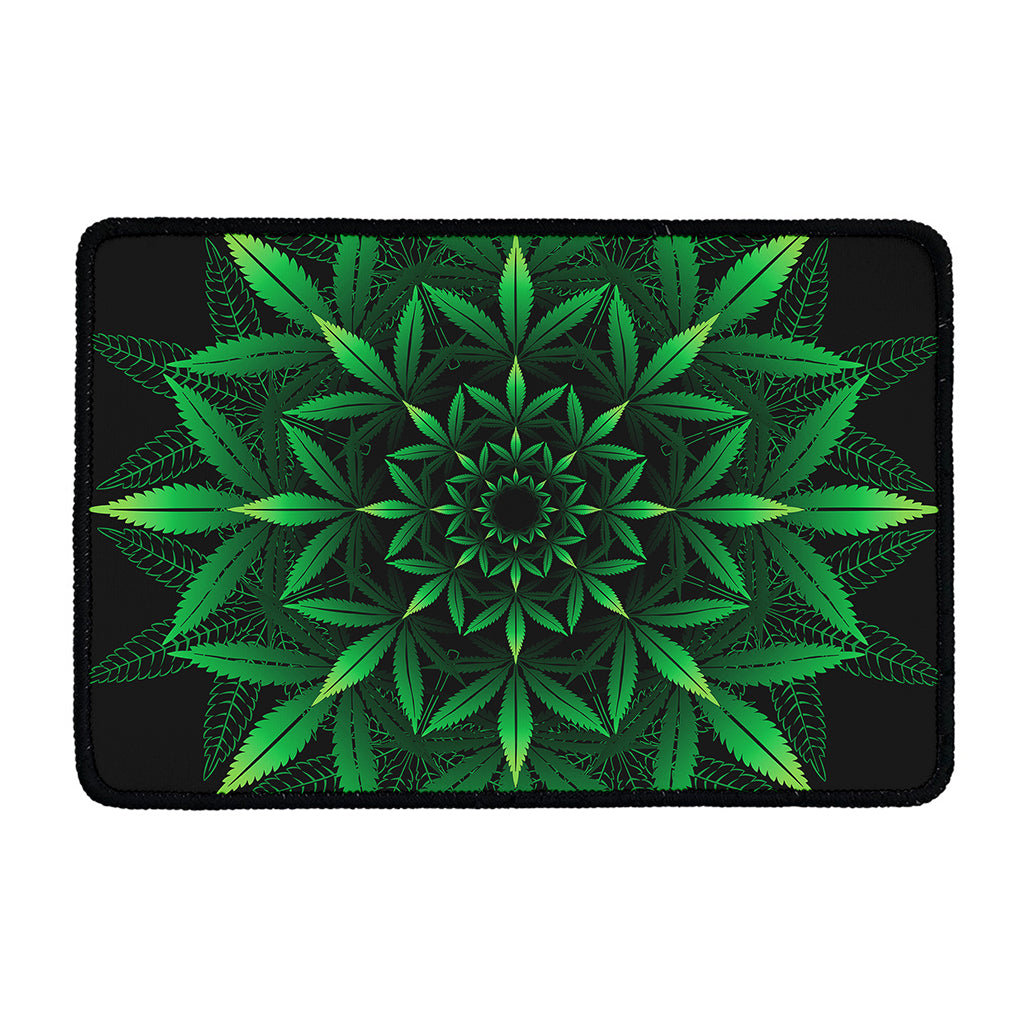 Cannabis Leaf Mandala Print Kitchen Mat