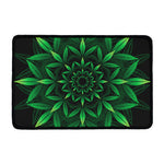 Cannabis Leaf Mandala Print Kitchen Mat