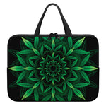 Cannabis Leaf Mandala Print Laptop Sleeve With Handle