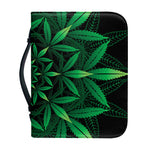 Cannabis Leaf Mandala Print Leather Bible Cover