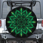 Cannabis Leaf Mandala Print Leather Spare Tire Cover