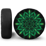 Cannabis Leaf Mandala Print Leather Spare Tire Cover