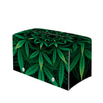 Cannabis Leaf Mandala Print Leather Tissue Box Cover