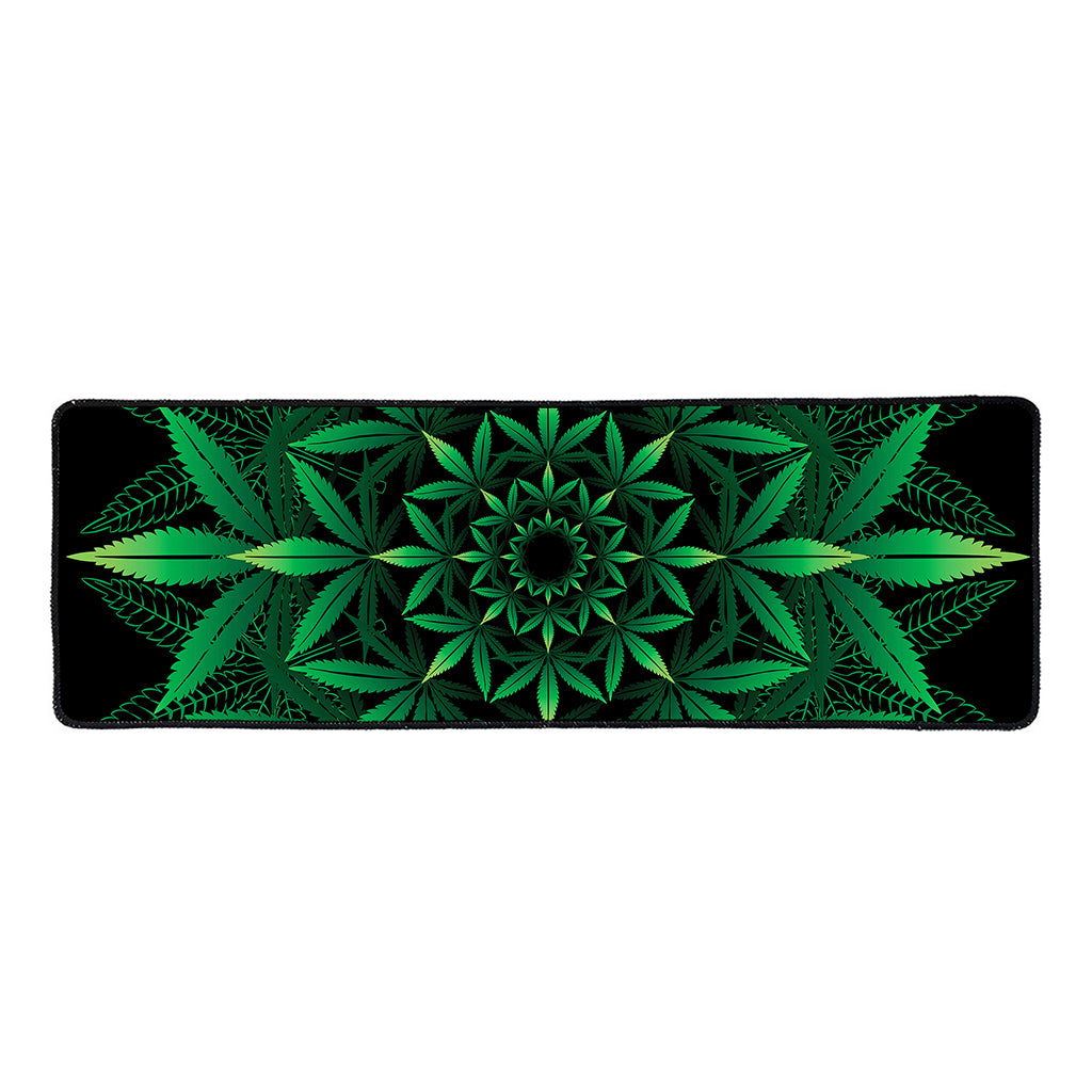 Cannabis Leaf Mandala Print Long Kitchen Mat