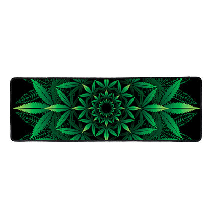 Cannabis Leaf Mandala Print Long Kitchen Mat