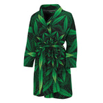 Cannabis Leaf Mandala Print Men's Bathrobe
