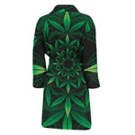 Cannabis Leaf Mandala Print Men's Bathrobe
