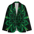 Cannabis Leaf Mandala Print Men's Blazer