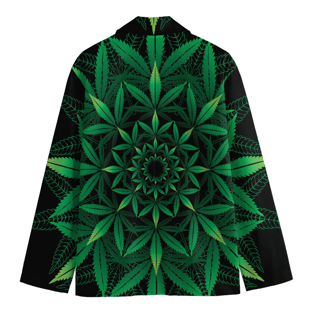 Cannabis Leaf Mandala Print Men's Blazer