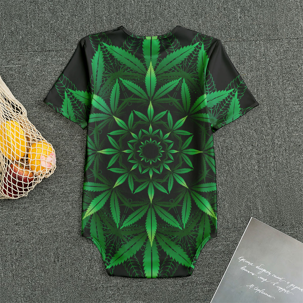 Cannabis Leaf Mandala Print Men's Bodysuit