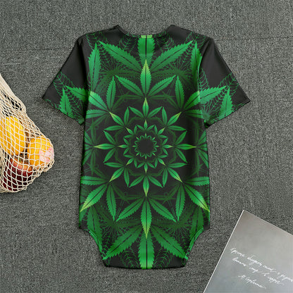 Cannabis Leaf Mandala Print Men's Bodysuit