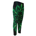 Cannabis Leaf Mandala Print Men's Compression Pants