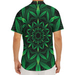 Cannabis Leaf Mandala Print Men's Deep V-Neck Shirt