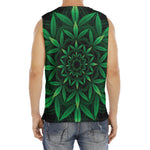 Cannabis Leaf Mandala Print Men's Fitness Tank Top