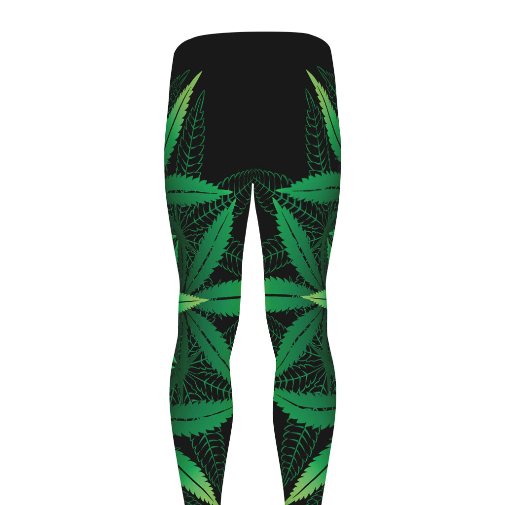Cannabis Leaf Mandala Print Men's leggings