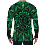 Cannabis Leaf Mandala Print Men's Long Sleeve T-Shirt