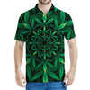 Cannabis Leaf Mandala Print Men's Polo Shirt