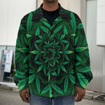 Cannabis Leaf Mandala Print Men's Shirt Jacket