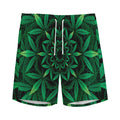 Cannabis Leaf Mandala Print Men's Athletic Shorts