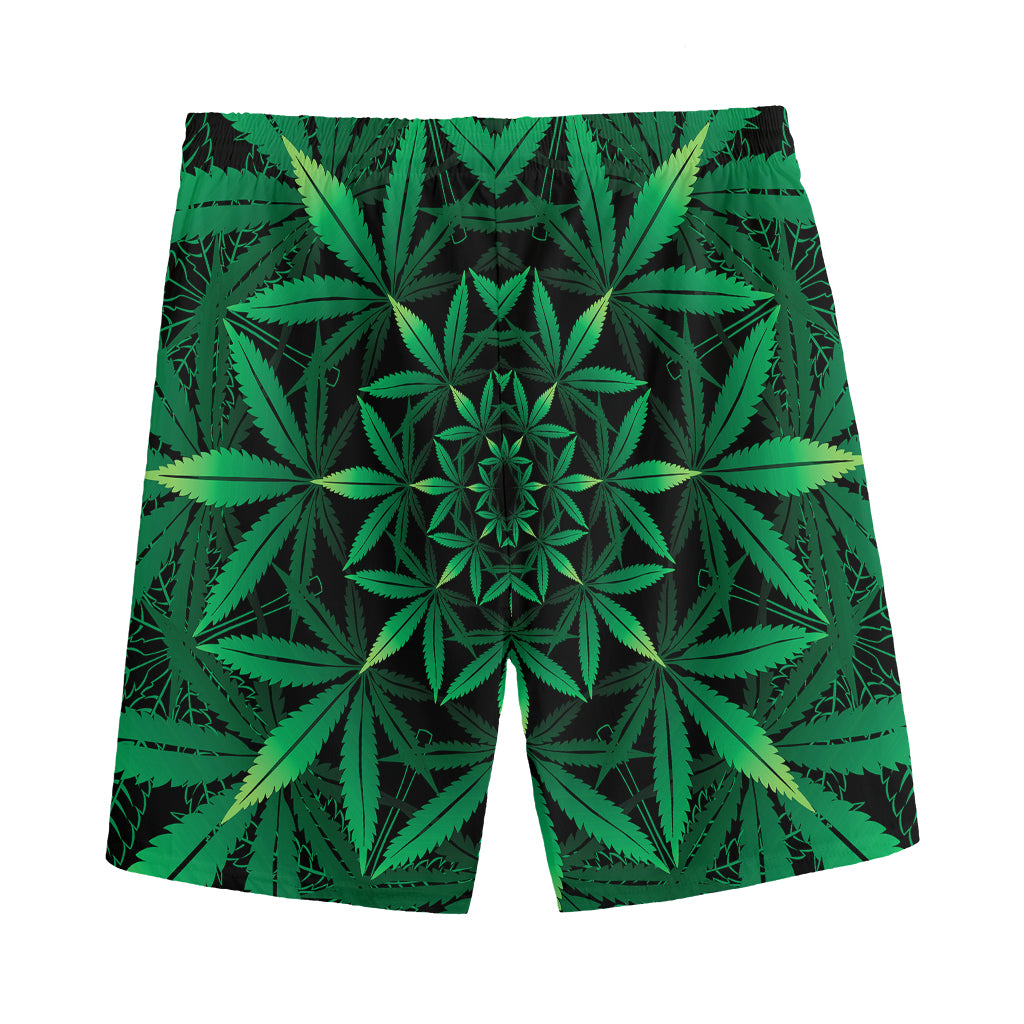 Cannabis Leaf Mandala Print Men's Sports Shorts