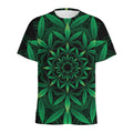 Cannabis Leaf Mandala Print Men's Athletic T-Shirt