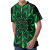 Cannabis Leaf Mandala Print Men's Velvet T-Shirt