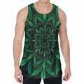 Cannabis Leaf Mandala Print Men's Velvet Tank Top