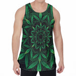 Cannabis Leaf Mandala Print Men's Velvet Tank Top