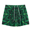 Cannabis Leaf Mandala Print Mesh Shorts