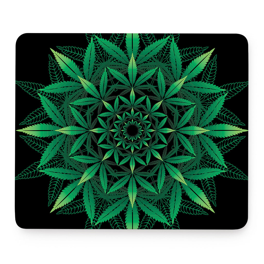 Cannabis Leaf Mandala Print Mouse Pad