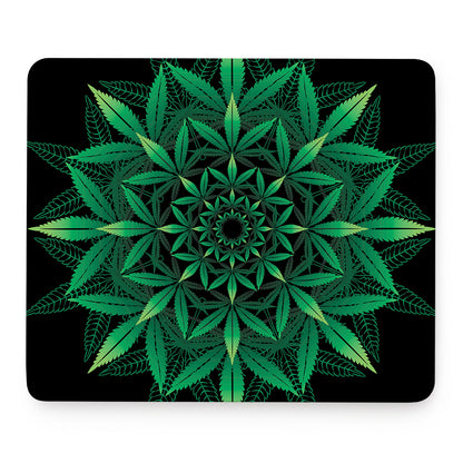 Cannabis Leaf Mandala Print Mouse Pad