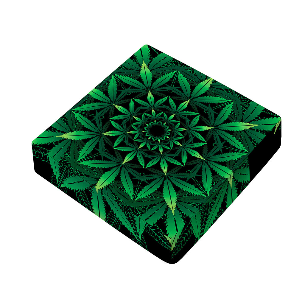 Cannabis Leaf Mandala Print Outdoor Seat Cushion Cover