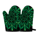 Cannabis Leaf Mandala Print Oven Mitts