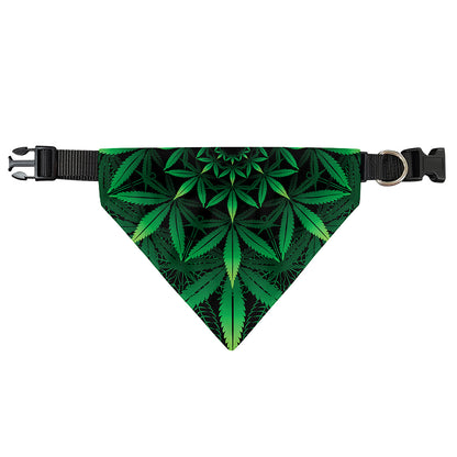Cannabis Leaf Mandala Print Over The Collar Dog Bandana