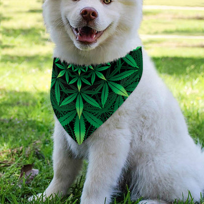 Cannabis Leaf Mandala Print Over The Collar Dog Bandana